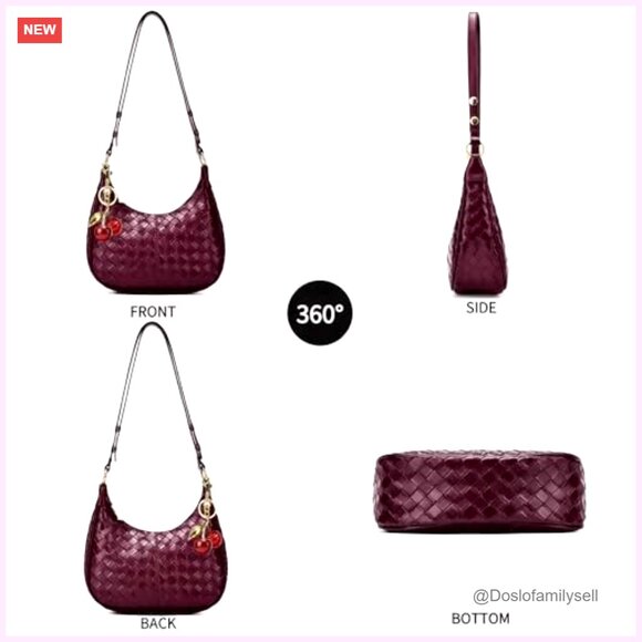 PU Leather Hobo Bag, Adjustable Strap, Mini Crossbody Purse